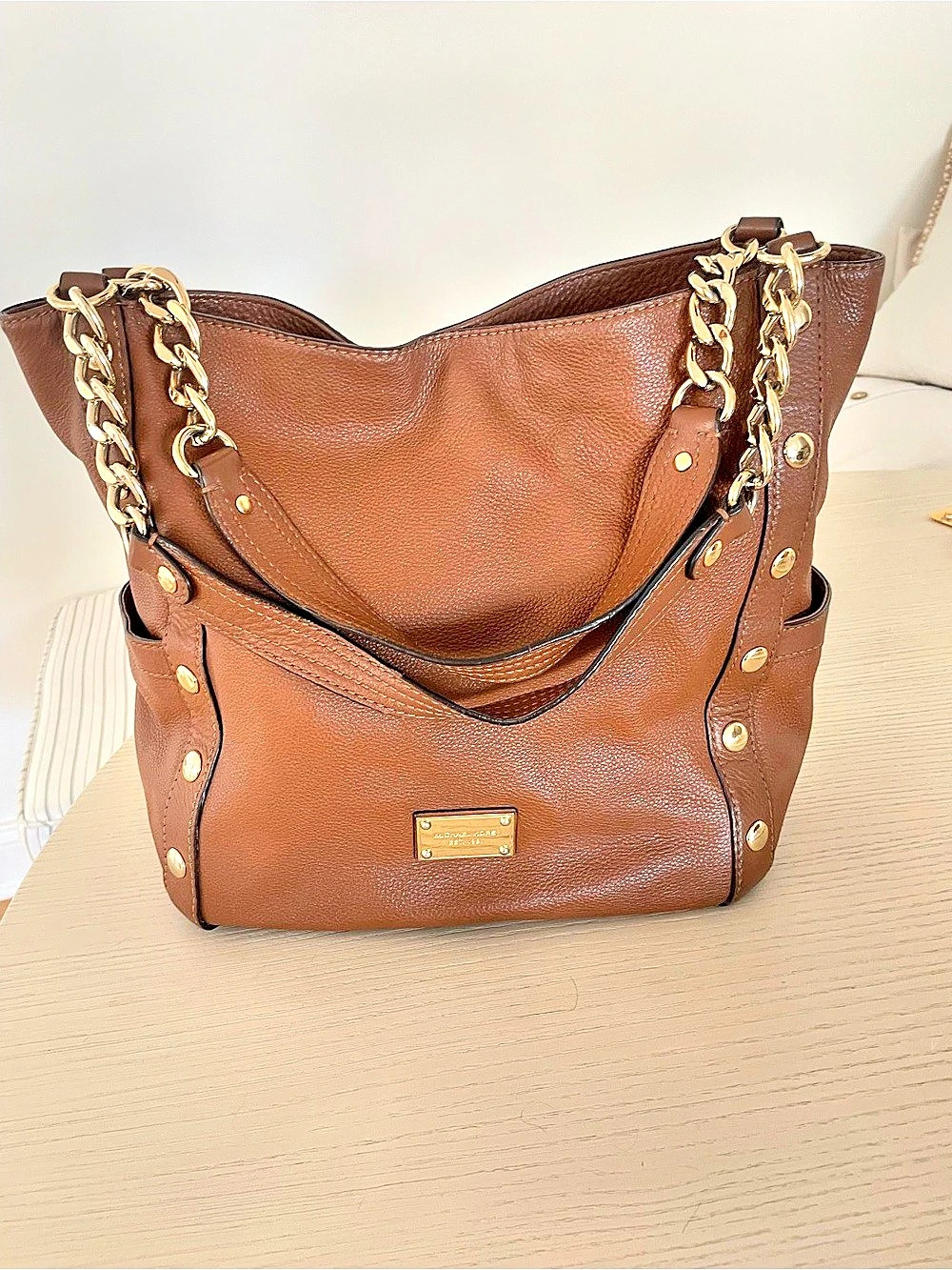 Michael Kors Delancy Large Shoulder Bag Brown